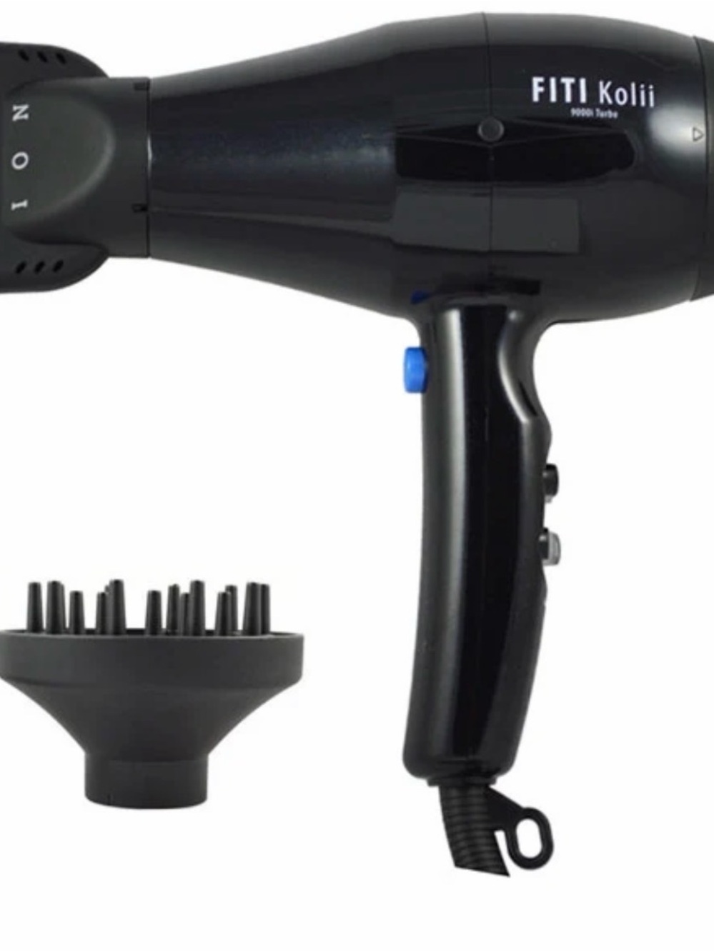 Black Hair Dryer with Diffuser - Powerful Salon Performance